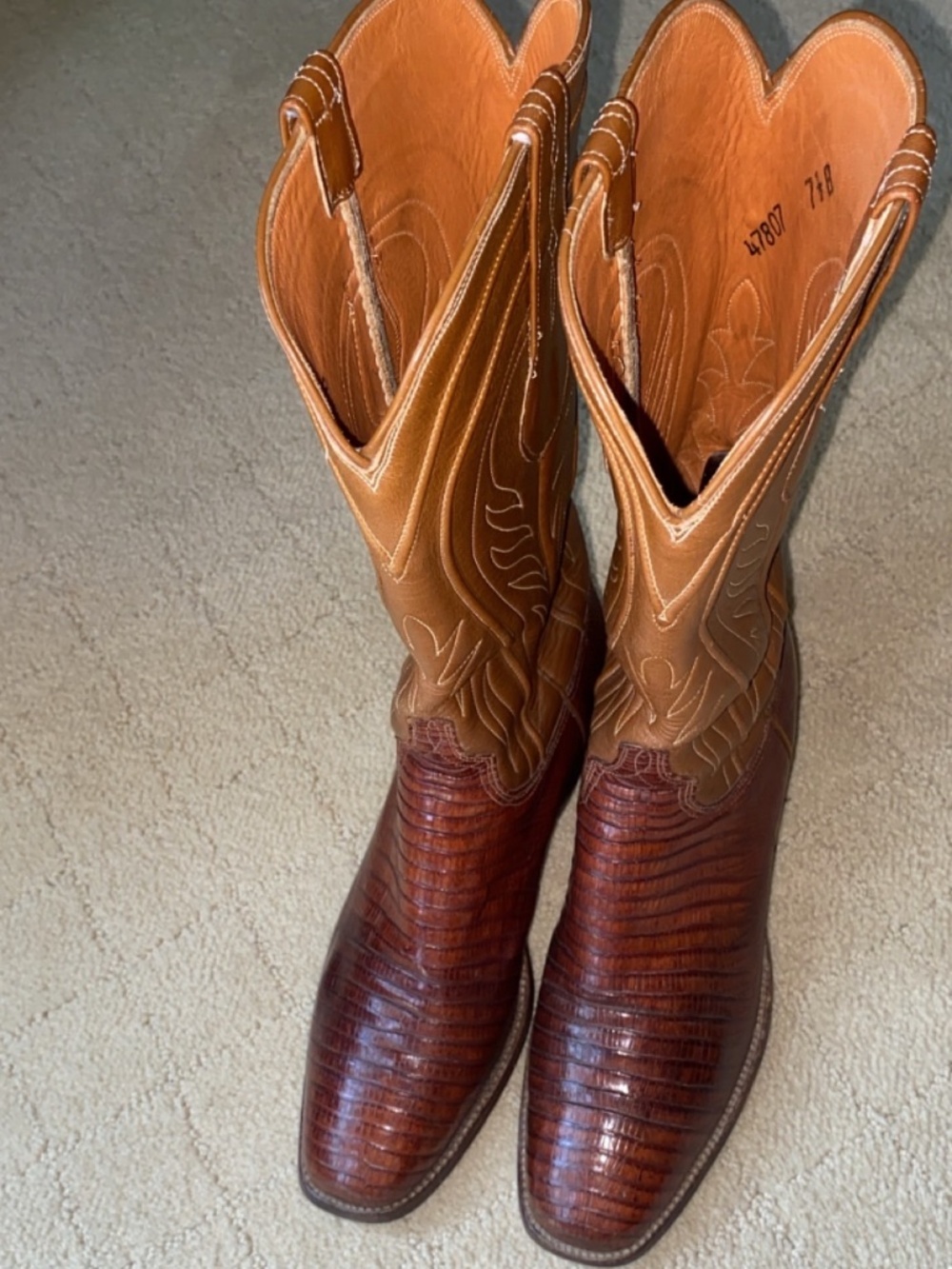 LUCCHESE Lizard Western Cowboy Boots